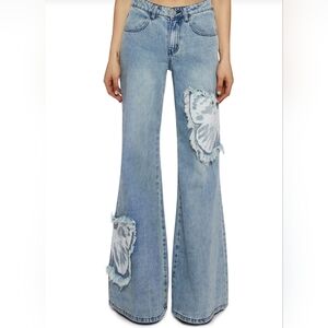 DOLLSKILL~Current Mood~Fluttering Muse Wide Leg Jeans